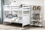 Picture of 39" Bunk Bunk Bed in White, Grey and Blue Finish