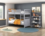 Picture of 39" Bunk Bunk Bed in White, Grey and Blue Finish