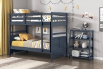 Picture of 39" Bunk Bunk Bed in White, Grey and Blue Finish