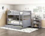 Picture of Twin/Twin or Full/Full Bunk Bunk Bed in White, Grey and Blue Finish