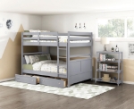 Picture of Twin/Twin or Full/Full Bunk Bunk Bed in White, Grey and Blue Finish