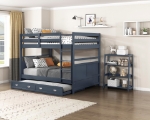 Picture of Twin/Twin or Full/Full Bunk Bunk Bed in White, Grey and Blue Finish