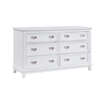Picture of 6 Drawer White, Grey and Blue Finish Dresser and Mirror
