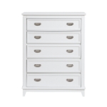 Picture of 36" - 5 Drawer Chest in White, Grey and Blue Finish