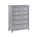 Picture of 36" - 5 Drawer Chest in White, Grey and Blue Finish
