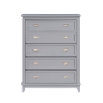 Picture of 36" - 5 Drawer Chest in White, Grey and Blue Finish