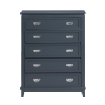 Picture of 36" - 5 Drawer Chest in White, Grey and Blue Finish