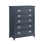 Picture of 36" - 5 Drawer Chest in White, Grey and Blue Finish