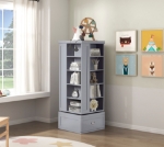 Picture of Swivel Bookcase in White, Grey and Blue Finish