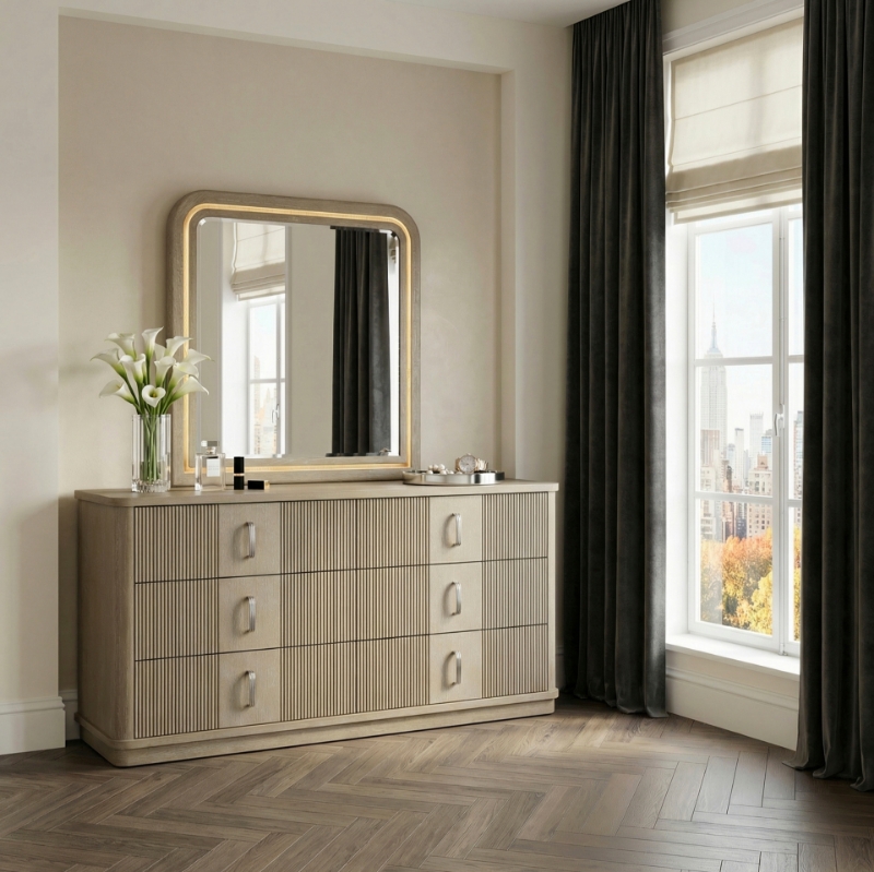 Picture of 6 Drawer Dresser and Mirror