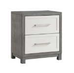Picture of 2 Drawers Nightstand in Ivory and Gray Finish