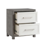 Picture of 2 Drawers Nightstand in Ivory and Gray Finish