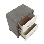 Picture of 2 Drawers Nightstand in Ivory and Gray Finish
