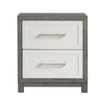 Picture of 2 Drawers Nightstand in Ivory and Gray Finish