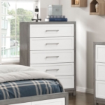 Picture of Twin or Full Bedroom set in Ivory and Gray Finish