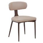 Picture of Leather Dining Chair with Brown Steel Legs