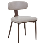 Picture of Leather Dining Chair with Black & Brown Steel Legs