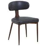 Picture of Leather Dining Chair with Brown Steel Legs