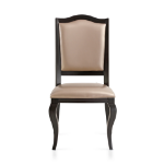 Picture of Side/Arm Chair with Leather Seat and Aluminum Legs Rounded Design in Walnut Finish