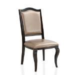 Picture of Side/Arm Chair with Leather Seat and Aluminum Legs Rounded Design in Walnut Finish