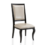 Picture of Side/Arm Chair with Leather Seat and Aluminum Crown Design Legs in Walnut Finish