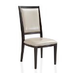 Picture of Side/Arm Chair with Leather Seat and Aluminum Legs in Walnut Finish