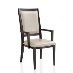 Picture of Side/Arm Chair with Leather Seat and Aluminum Legs in Walnut Finish