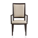 Picture of Side/Arm Chair with Leather Seat and Aluminum Legs in Walnut Finish