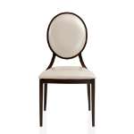 Picture of Side/Arm Leather Dining Chair with Aluminum Frame in Walnut Finish