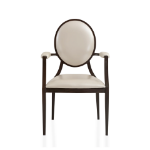 Picture of Side/Arm Leather Dining Chair with Aluminum Frame in Walnut Finish