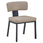 Picture of Dining Chair with Leather Upholstery and Steel Legs
