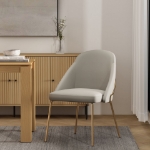 Picture of White Leatherette Dining Chair with Gold Legs or Black Legs