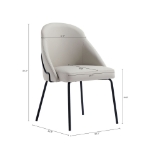 Picture of White Leatherette Dining Chair with Gold Legs or Black Legs