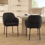 Picture of Ivory, Stone Grey and Black Upholstered Arm Chair in Vegan Leather with a Metal Frame