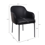 Picture of Ivory, Stone Grey and Black Upholstered Arm Chair in Vegan Leather with a Metal Frame