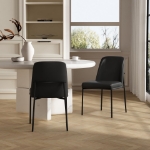 Picture of Ivory, Stone Grey and Black Upholstered Side Chair in Vegan Leather with a Metal Frame