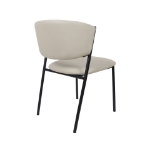 Picture of Metal Vegan Leather Side Chair in Ivory, Stone Grey and Black Finish