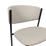 Picture of Metal Vegan Leather Side Chair in Ivory, Stone Grey and Black Finish