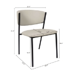 Picture of Metal Vegan Leather Side Chair in Ivory, Stone Grey and Black Finish