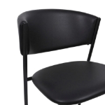 Picture of Metal Vegan Leather Side Chair in Ivory, Stone Grey and Black Finish