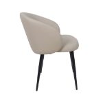 Picture of Metal Vegan Leather Side Chair in Ivory, Stone Grey and Black Finish