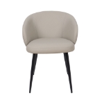 Picture of Metal Vegan Leather Side Chair in Ivory, Stone Grey and Black Finish