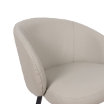 Picture of Metal Vegan Leather Side Chair in Ivory, Stone Grey and Black Finish