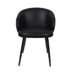 Picture of Metal Vegan Leather Side Chair in Ivory, Stone Grey and Black Finish