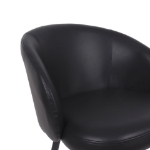 Picture of Metal Vegan Leather Side Chair in Ivory, Stone Grey and Black Finish