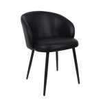Picture of Metal Vegan Leather Side Chair in Ivory, Stone Grey and Black Finish