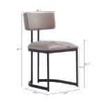 Picture of Cream Leather with a Metal Frame Dining Chair