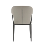 Picture of White, Light Grey and Camel Finish Leatherette Dining Chair with Metal Legs