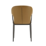 Picture of White, Light Grey and Camel Finish Leatherette Dining Chair with Metal Legs