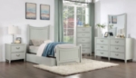 Picture of White or Grey Twin Bed w/trundle or w/o trundle
